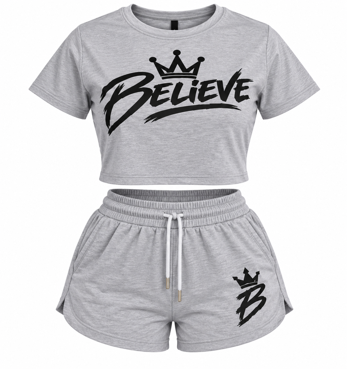 BELIEVE Crop Tee & Short Set