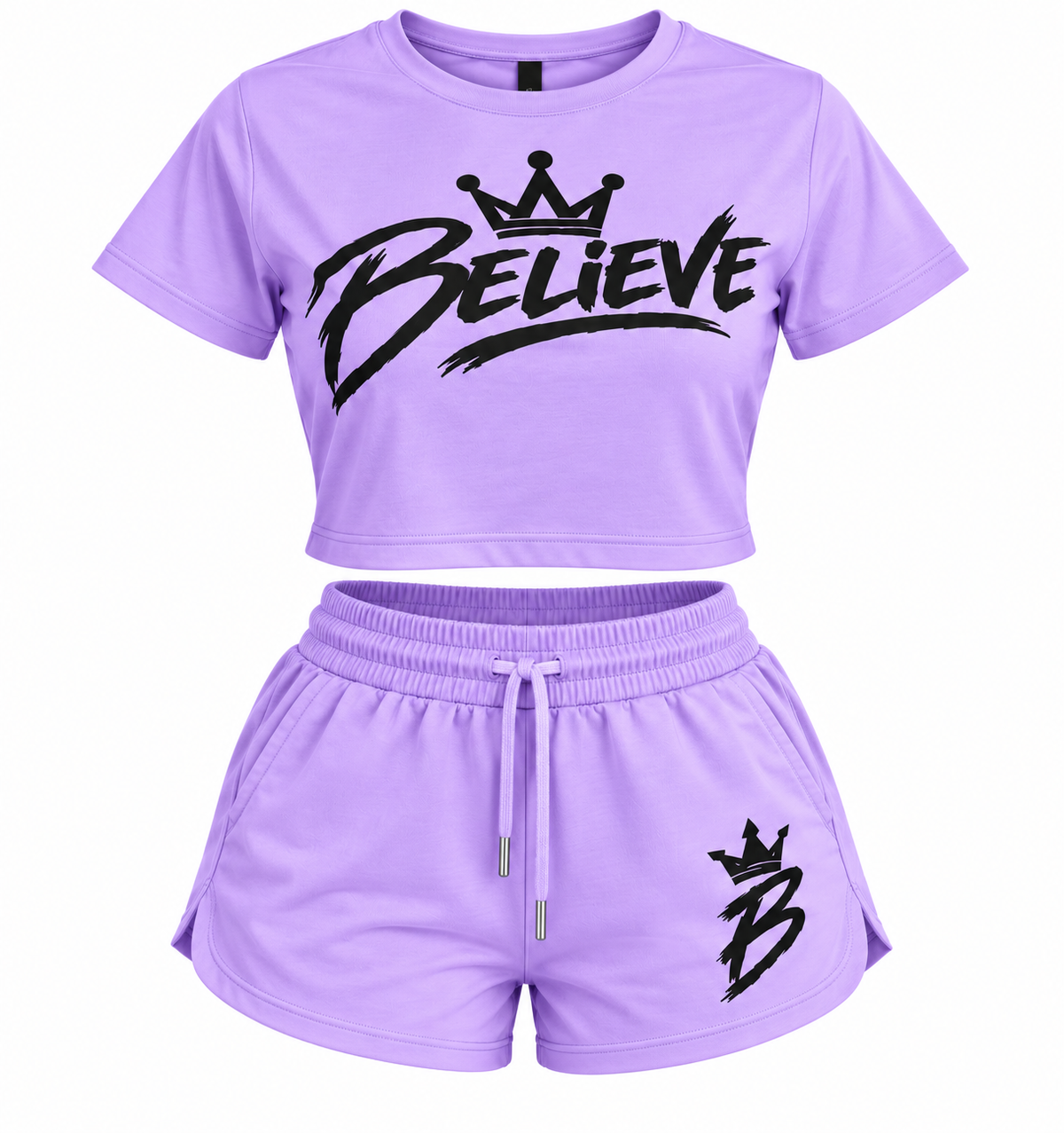 BELIEVE Crop Tee & Short Set