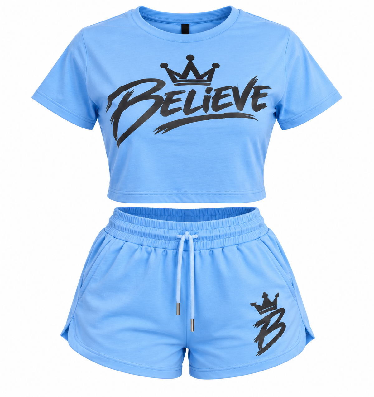 BELIEVE Crop Tee & Short Set