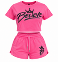 BELIEVE Crop Tee & Short Set