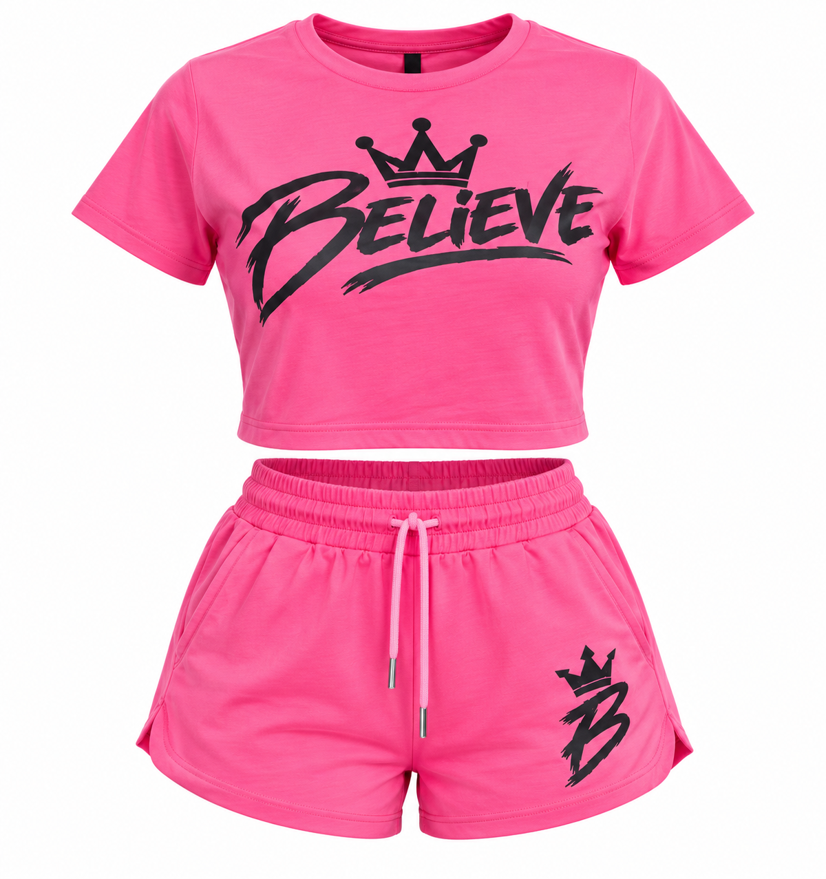 BELIEVE Crop Tee & Short Set