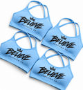 BELIEVE – SKY REIGN SPORTS BRA 💙👑